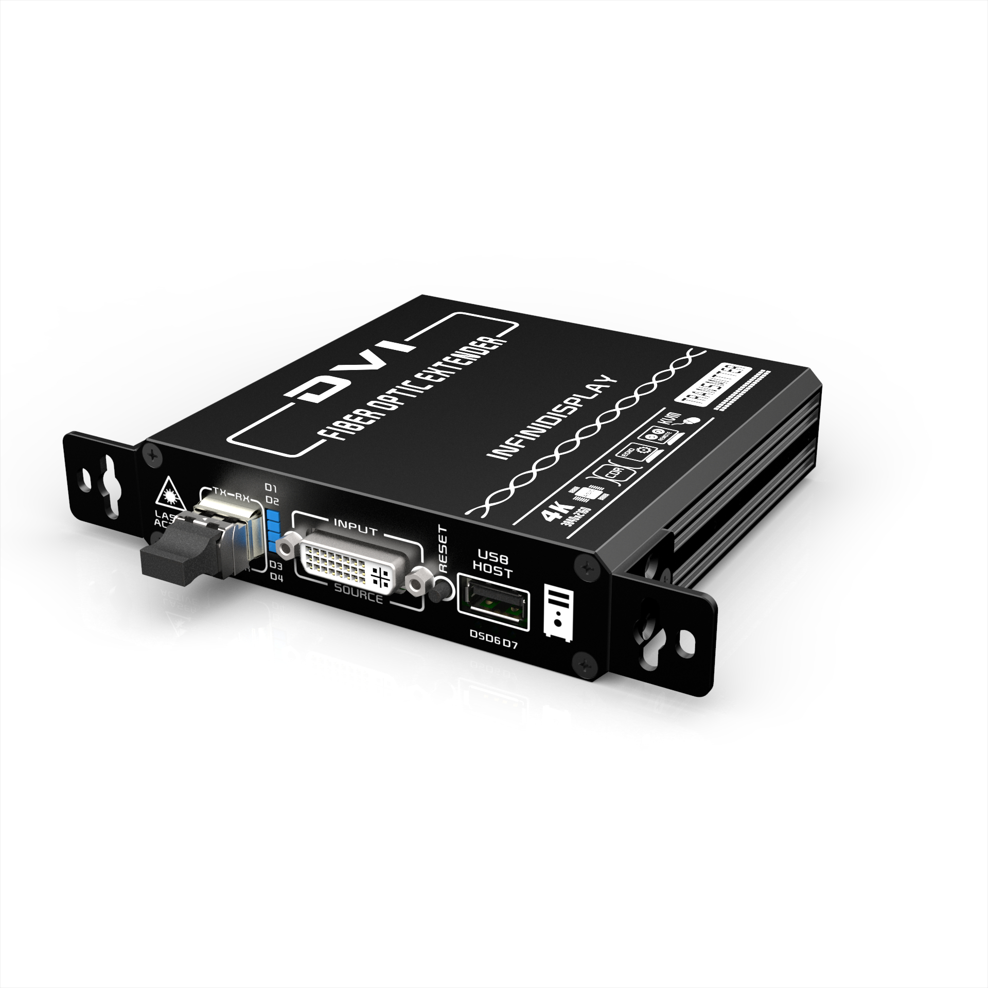 武汉4K超高清DVI KVM光纤延长器+正向音频(EDID透传)