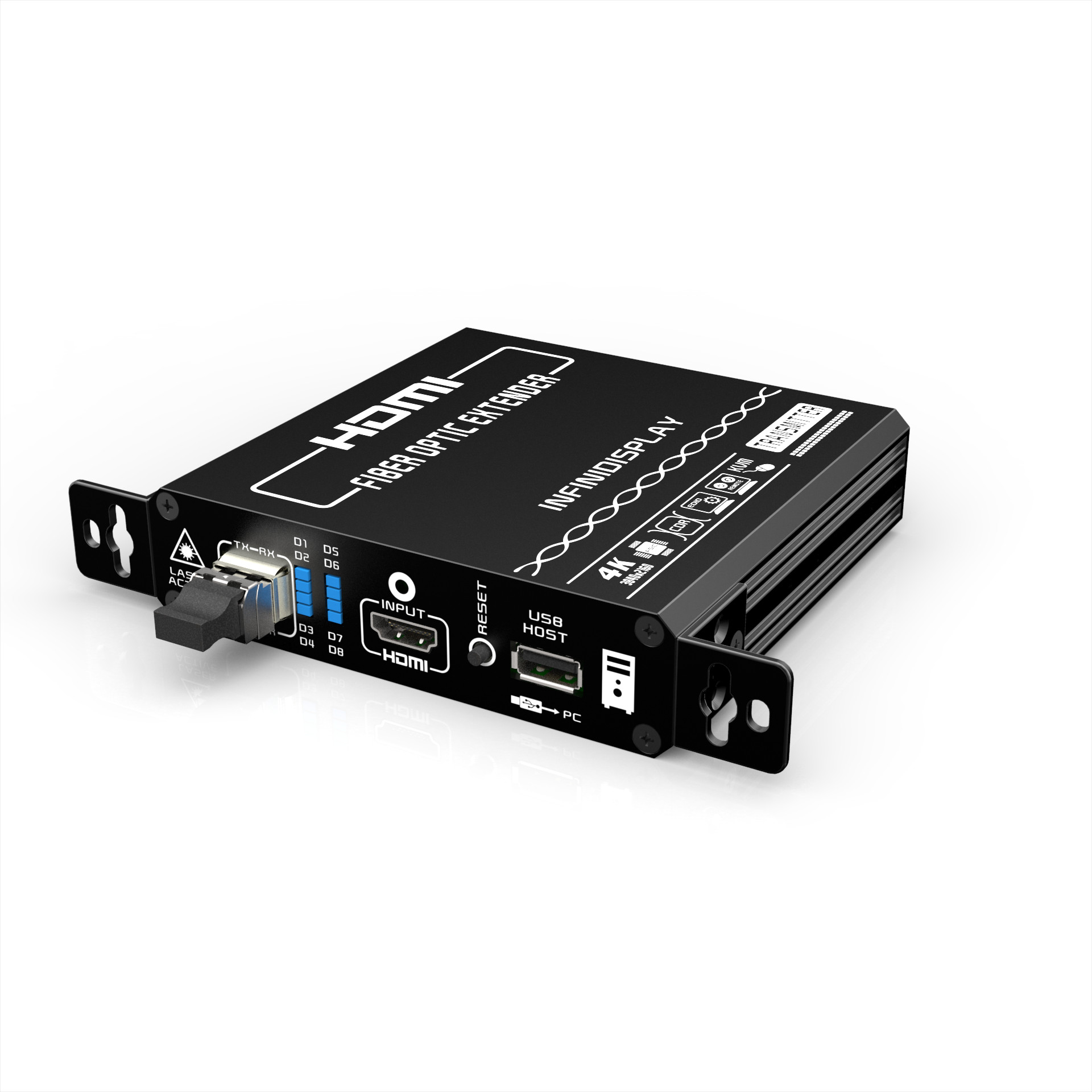 武汉4K超高清HDMI KVM光纤延长器+正向音频+远程开关机(EDID透传)